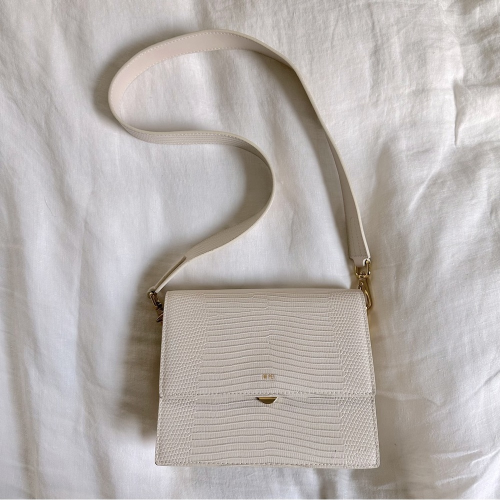 JW PEI white faux snakeskin bag